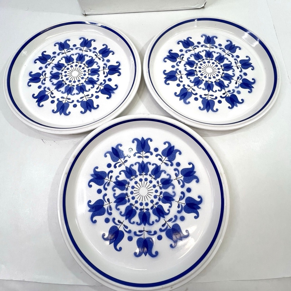 Set of‎ 3 1970s Mikasa Light N Lively Windmill D951 Dinner Plates Japan Vintage